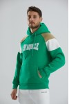 Unisex Relax Fit Rahat Kesim Pamuklu Içi Polarlı Kapüşonlu Sweatshirt - Yeşil