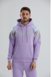 Unisex Relax Fit Rahat Kesim Pamuklu Içi Polarlı Kapüşonlu Sweatshirt - Mor