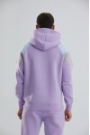 Unisex Relax Fit Rahat Kesim Pamuklu Içi Polarlı Kapüşonlu Sweatshirt - Mor