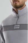 Unisex Relax Fit Rahat Kesim Içi Polarlı Yarım Fermuarlı Dik Yaka Sweatshirt - Gri