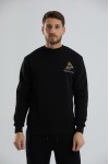 Baskılı Relax Fit Bisiklet Yaka Unisex Sweatshirt - Siyah