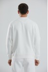 Baskılı Relax Fit Bisiklet Yaka Unisex Sweatshirt - Beyaz