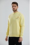 Baskılı Relax Fit Bisiklet Yaka Unisex Sweatshirt - Sarı